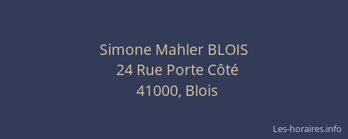 Simone Mahler BLOIS