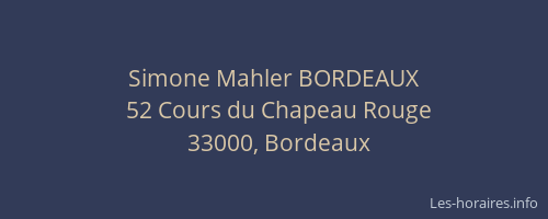 Simone Mahler BORDEAUX