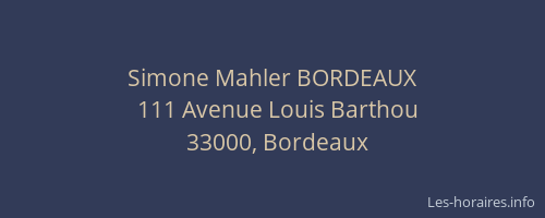Simone Mahler BORDEAUX