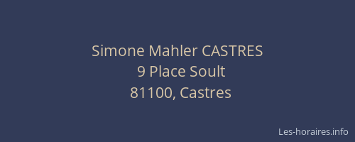 Simone Mahler CASTRES