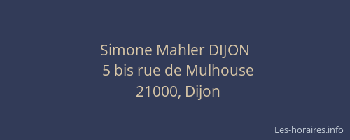 Simone Mahler DIJON
