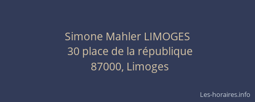 Simone Mahler LIMOGES