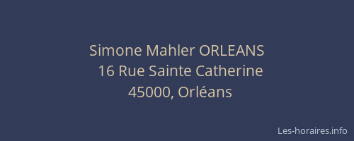Simone Mahler ORLEANS