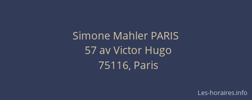 Simone Mahler PARIS