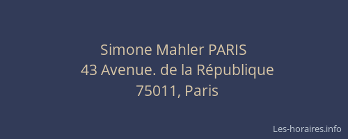 Simone Mahler PARIS