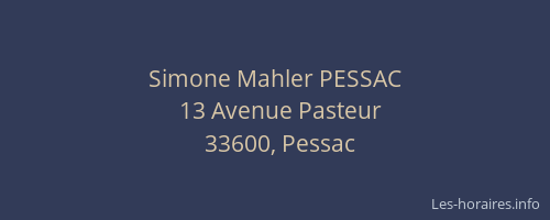 Simone Mahler PESSAC