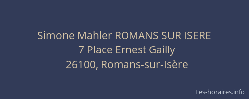 Simone Mahler ROMANS SUR ISERE