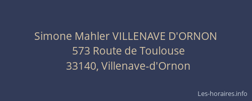 Simone Mahler VILLENAVE D'ORNON