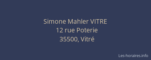 Simone Mahler VITRE