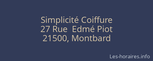 Simplicité Coiffure