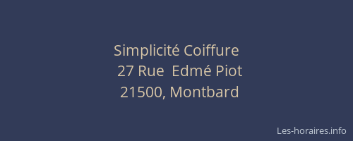 Simplicit&eacute; Coiffure