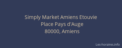 Simply Market Amiens Etouvie