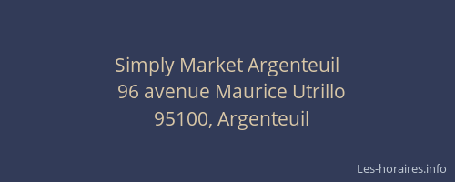 Simply Market Argenteuil