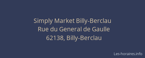Simply Market Billy-Berclau