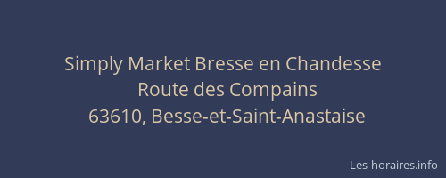 Simply Market Bresse en Chandesse