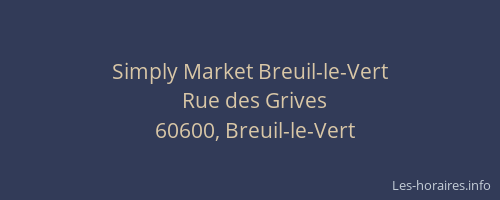 Simply Market Breuil-le-Vert