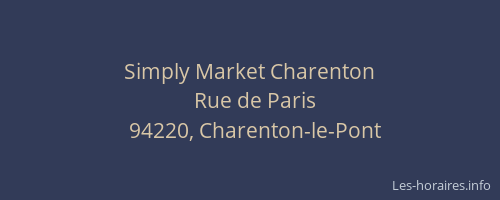 Simply Market Charenton