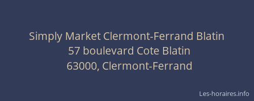 Simply Market Clermont-Ferrand Blatin