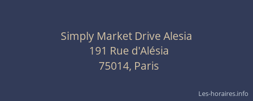 Simply Market Drive Alesia