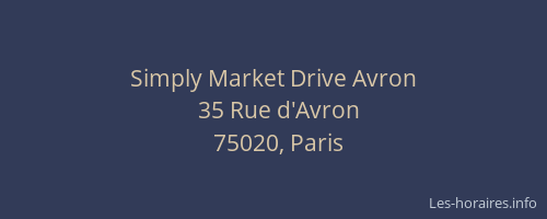 Simply Market Drive Avron