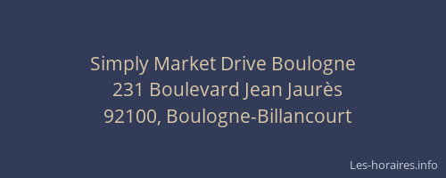 Simply Market Drive Boulogne