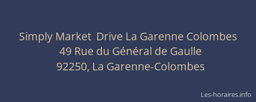 Simply Market  Drive La Garenne Colombes