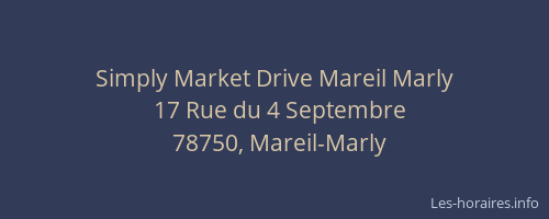 Simply Market Drive Mareil Marly