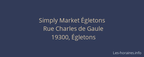 Simply Market Égletons