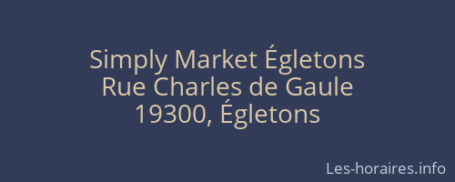 Simply Market Égletons