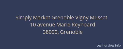 Simply Market Grenoble Vigny Musset