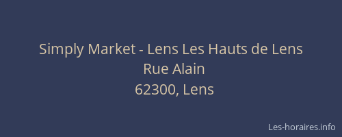 Simply Market - Lens Les Hauts de Lens