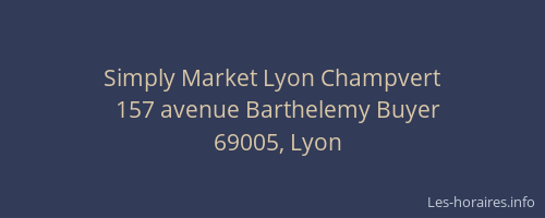 Simply Market Lyon Champvert