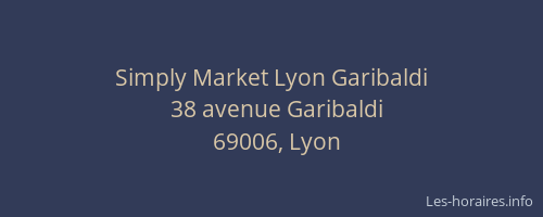 Simply Market Lyon Garibaldi