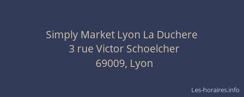 Simply Market Lyon La Duchere