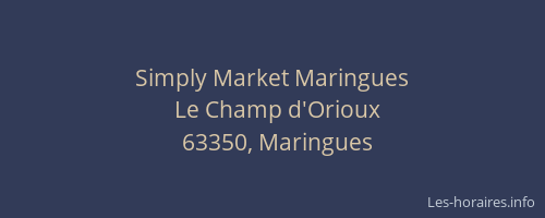 Simply Market Maringues