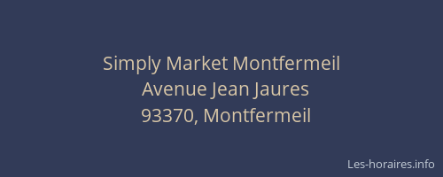Simply Market Montfermeil
