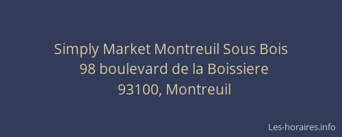 Simply Market Montreuil Sous Bois