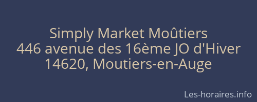 Simply Market Moûtiers