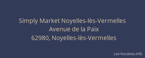 Simply Market Noyelles-lès-Vermelles