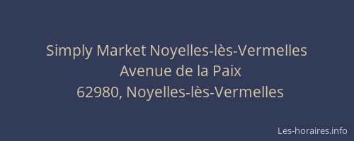 Simply Market Noyelles-l&egrave;s-Vermelles