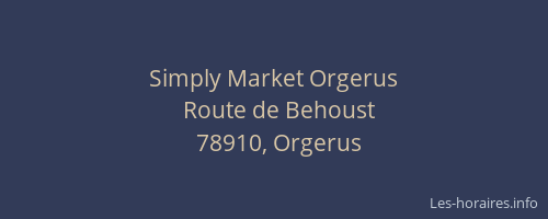 Simply Market Orgerus