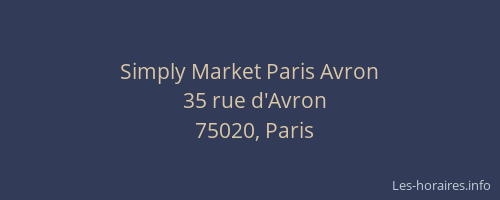 Simply Market Paris Avron