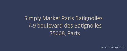 Simply Market Paris Batignolles