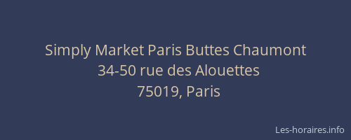 Simply Market Paris Buttes Chaumont