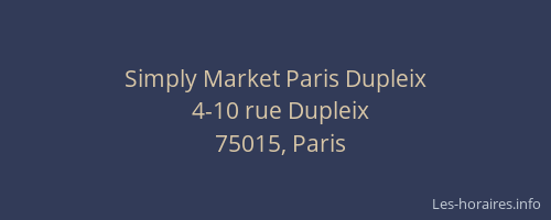 Simply Market Paris Dupleix