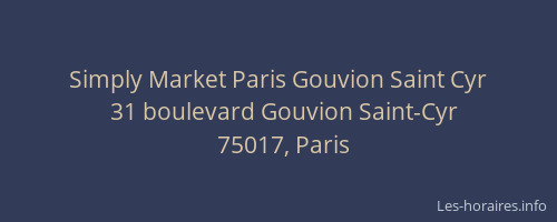 Simply Market Paris Gouvion Saint Cyr