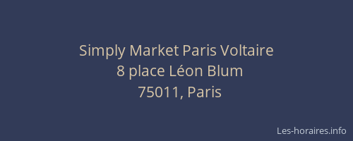 Simply Market Paris Voltaire