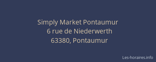 Simply Market Pontaumur
