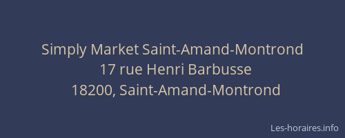 Simply Market Saint-Amand-Montrond