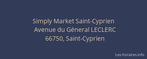 Simply Market Saint-Cyprien